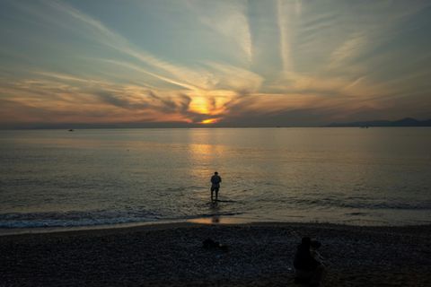 Strandbesucher in Griechenland