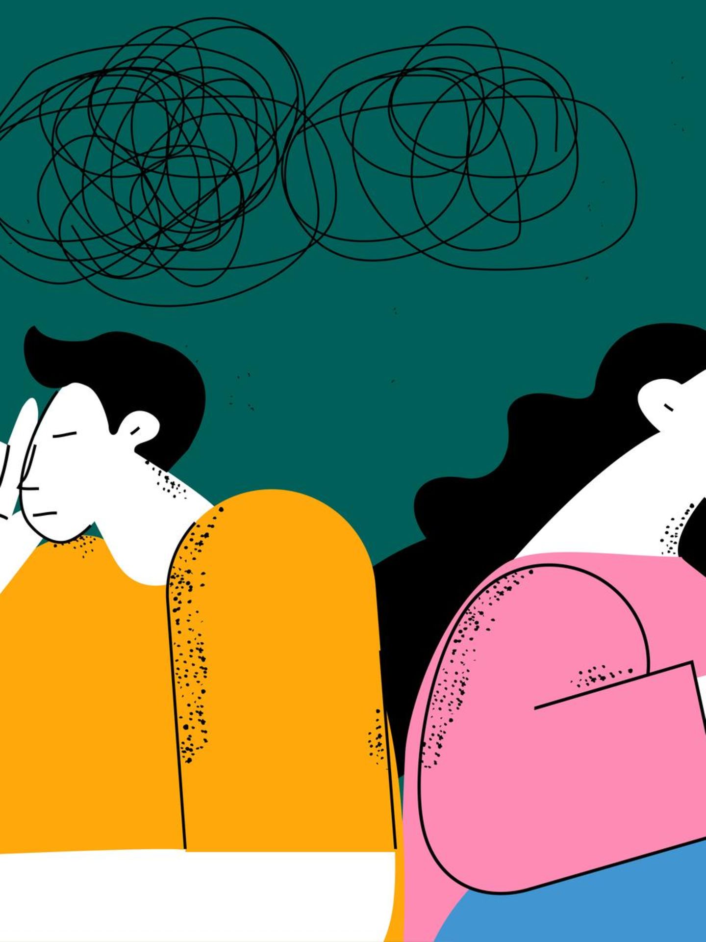 Eine Illustration zu Unzufriedenheit in Beziehungen