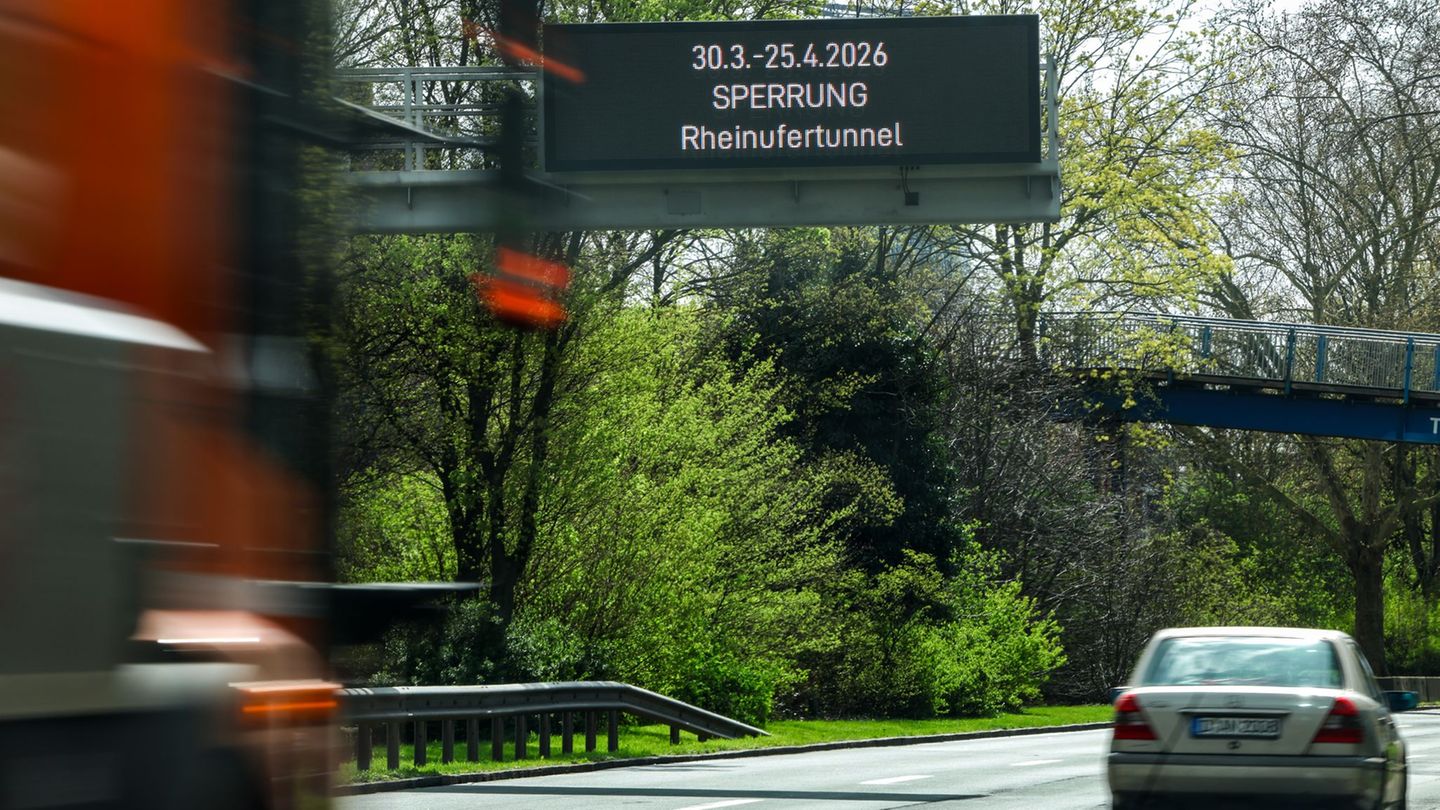 Bald wieder auf: Der Rheinufertunnel. (Archivbild) Foto: Christoph Reichwein/dpa
