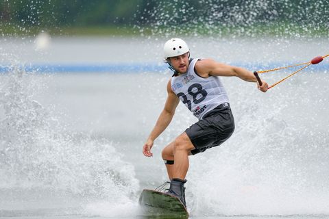 Der Deutsche Max Milde bei den World Games 2025 in China - auch 2029 in Karlsruhe wird Wakeboard wieder im Programm stehen. (Arc