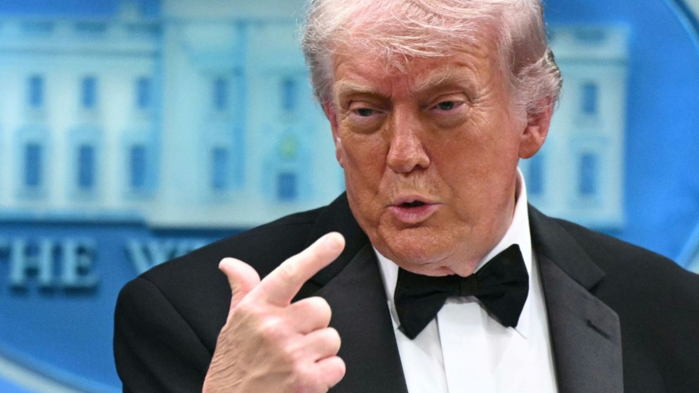 Trump bei seiner Pressekonferenz im Weißen Haus