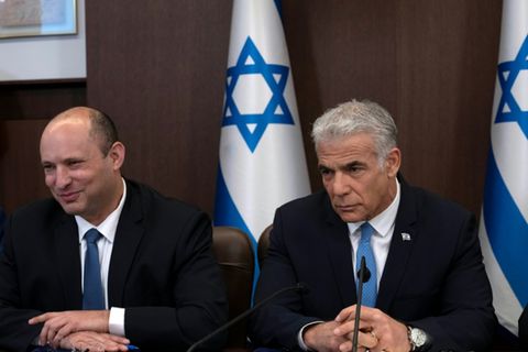 Israeli opposition figures Naftali Bennett and Yair Lapid, seen here in 2022, have both been outspoken critics of Prime Minister