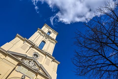 Sie fehlt noch: Die 32 Meter hohe Turmhaube für die Garnisonkirche in Potsdam. (Archivbild) Foto: Jens Kalaene/dpa