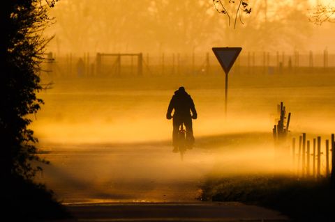 Hannover, Deutschland. Hätte Hermann Hesse sein legendäres Gedicht „Im Nebel“ nicht schon 1905 geschrieben, dieser Anblick hätte ihn sicherlich inspiriert. Kalte und relativ feuchte Nächte sorgen momentan regelmäßig für nebelig-schöne Szenen in den Morgenstunden.