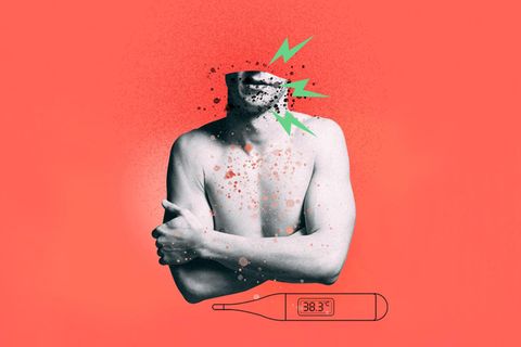 Illustration: Diagnose Mykoplasmen - Ausschlag und Wunden am Mund