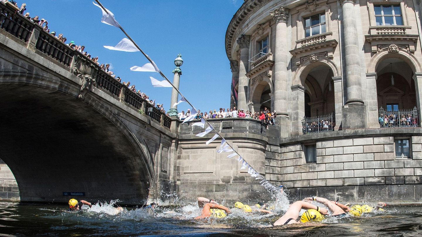 Der Verein Flussbad Berlin will weiter dafür kämpfen, dass das Schwimmen in der Spree wieder erlaubt wird. (Archivbild) Foto: Pa