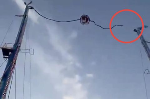 Bungee-Seil von Kirmes-Schleuderkugel reißt plötzlich