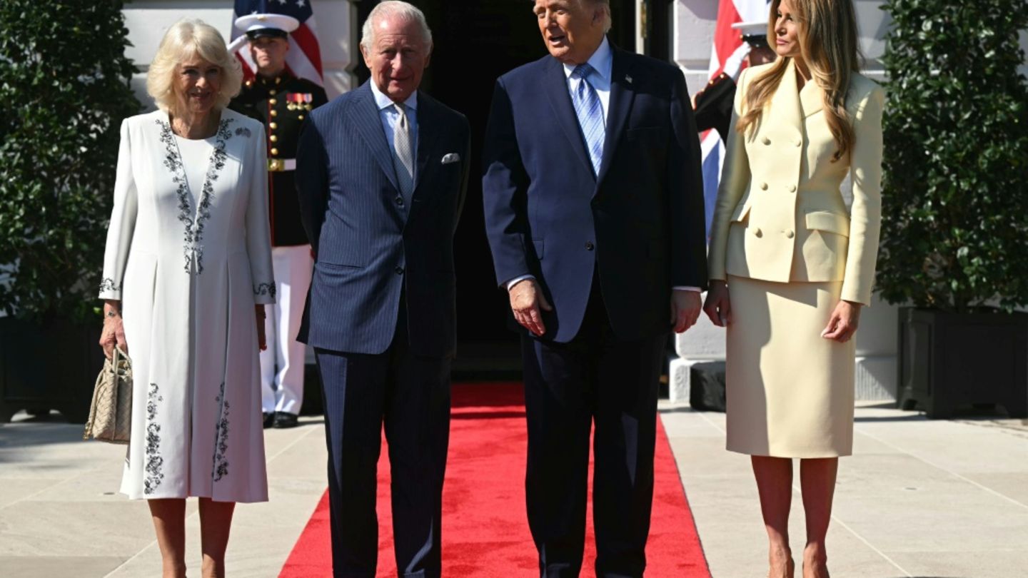 Camilla (von links), Charles, Donald Trump und Melania Trump