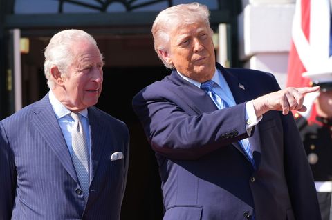 Am Montag empfing US-Präsident Donald Trump den britischen König in Washington. Foto: Alex Brandon/AP/dpa