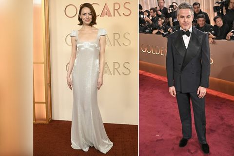 Emma Stone und Chris Pine stehen für "The Catch" zusammen vor der Kamera.