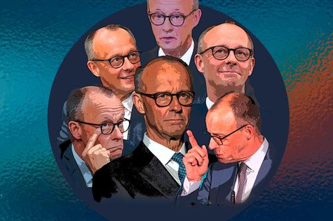 Die Gesichter des Friedrich Merz in einer Collage