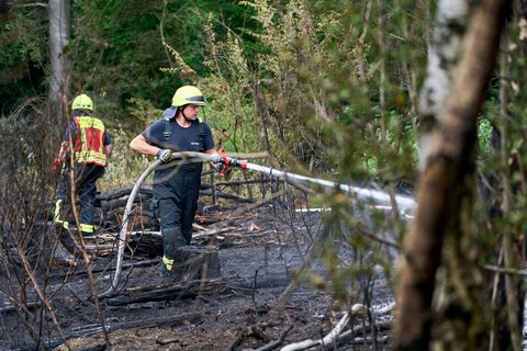Fast immer verursacht der Mensch einen Waldbrand. (Archivbild) Foto: Sascha Ditscher/dpa
