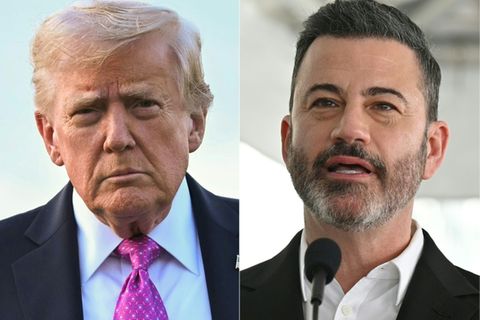 Donald Trump (l.) und Jimmy Kimmel