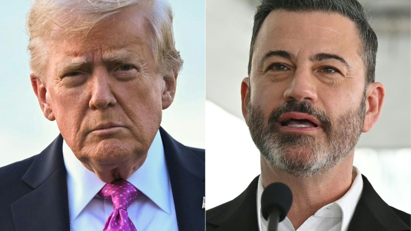 Donald Trump (l.) und Jimmy Kimmel