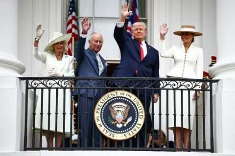 Camilla und Charles (v.l.) mit Trump und First Lady Melania