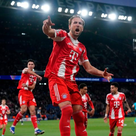 Bayern-Stürmer Harry Kane jubelt