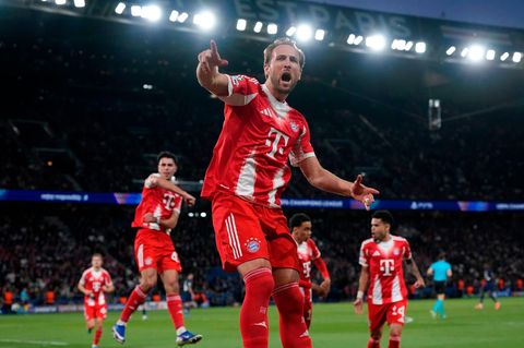 Bayern-Stürmer Harry Kane jubelt