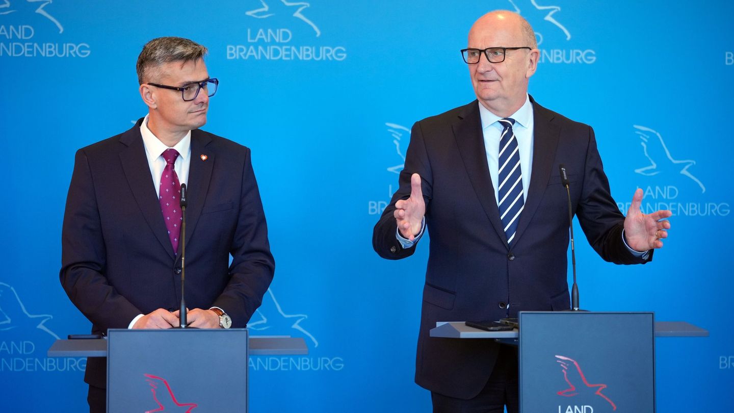 Brandenburgs Ministerpräsident Dietmar Woidke (SPD) dringt beim Besuch des neuen Marschalls der Woiwodschaft Lubuskie auf einen