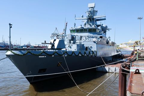 Die Korvette "Lübeck" wird voraussichtlich 2028 an die Deutsche Marine übergeben. Foto: Christian Charisius/dpa