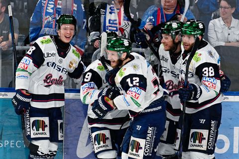 Die Eisbären Berlin stehen kurz vor ihrem zwölften Meistertitel in der Deutschen Eishockey Liga. Foto: Uwe Anspach/dpa