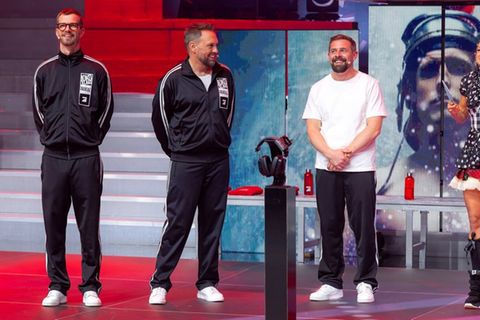 Nina Chuba lässt Joko, Klaas und erstmals Steven Gätjen (v.l.) gegen ProSieben antreten.