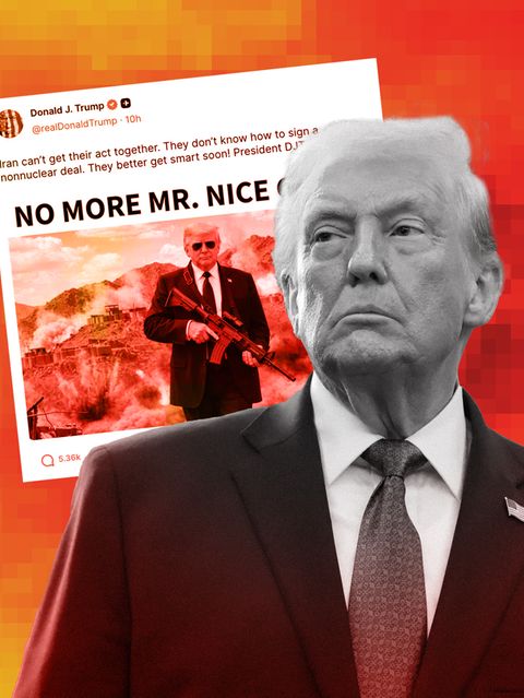 Eine Montage mit Trump und einem Screenshot seines Posts auf Truth Social