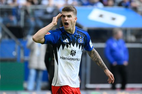 Steht vor seiner Rückkehr: HSV-Abwehrchef Luka Vuskovic. (Archivbild) Foto: Gregor Fischer/dpa