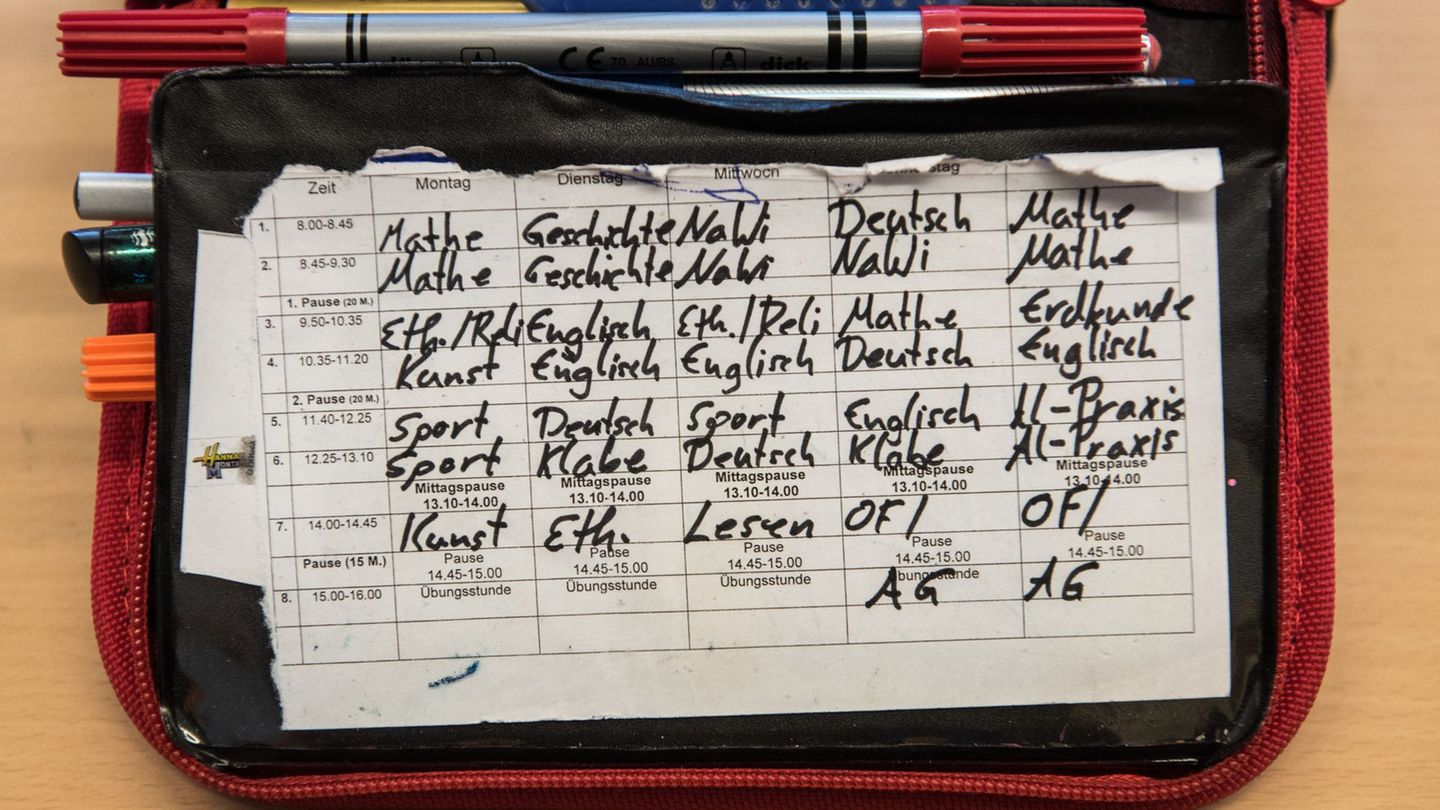 Wie der Stundenplan in der fünften Klasse aussieht, hängt von der Schulform ab - und die wiederum vom Übertrittszeugnis. (Symbol