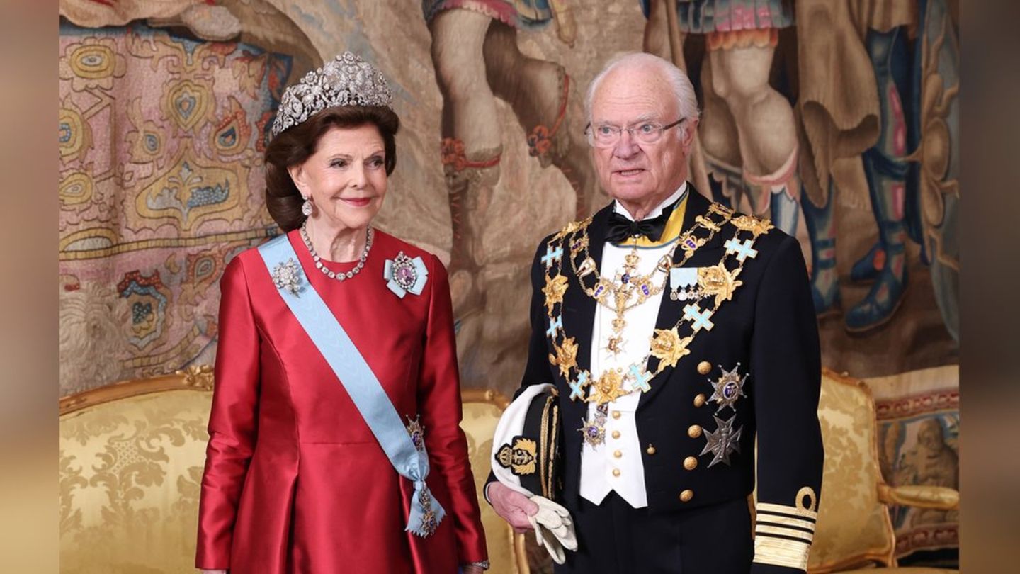 Carl Gustaf feiert 80. Geburtstag: Königin Silvia begeistert bei Dinner in Rot