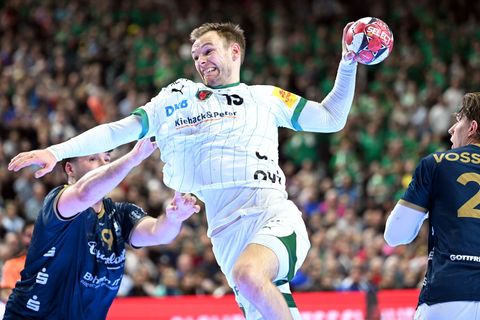 Welthandballer Mathias Gidsel war einmal mehr bester Füchse-Schütze (Archivbild) Foto: Federico Gambarini/dpa