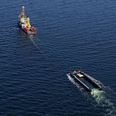 Das Transportschiff mit dem Wal ist seit mehreren Tagen unterwegs