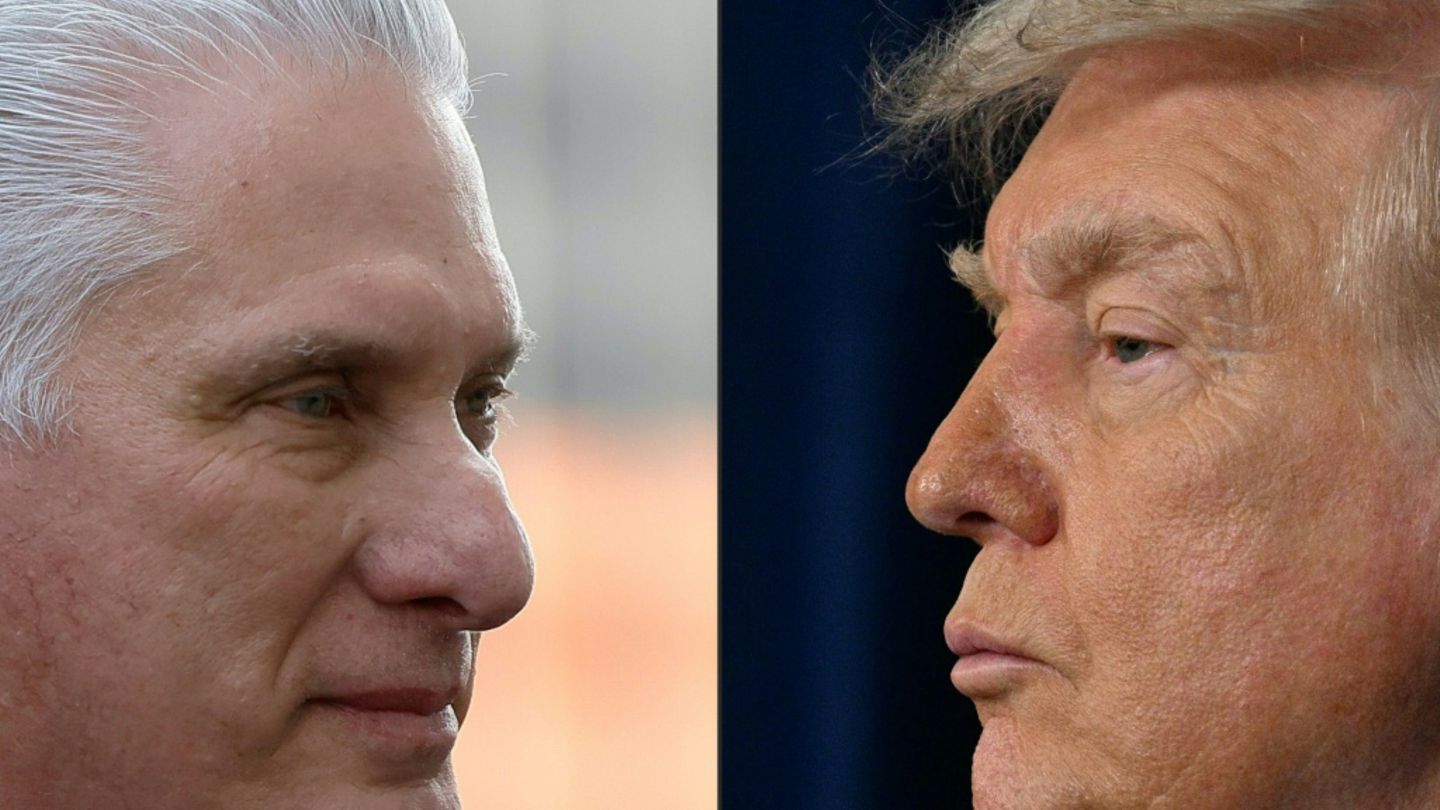 Trump (r.) und Díaz-Canel