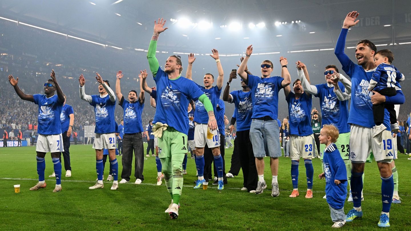 Grenzenloser Jubel bei Bundesliga-Rückkehrer FC Schalke 04. Foto: Bernd Thissen/dpa