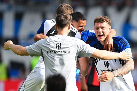 Der HSV feierte in Frankfurt einen wichtigen Sieg. Foto: Florian Wiegand/dpa