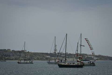 Boote der Gaza-Flotte vor Kreta