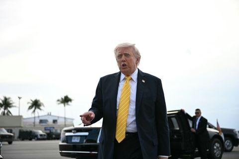 US-Präsident Donald Trump am Samstag in West Palm Beach