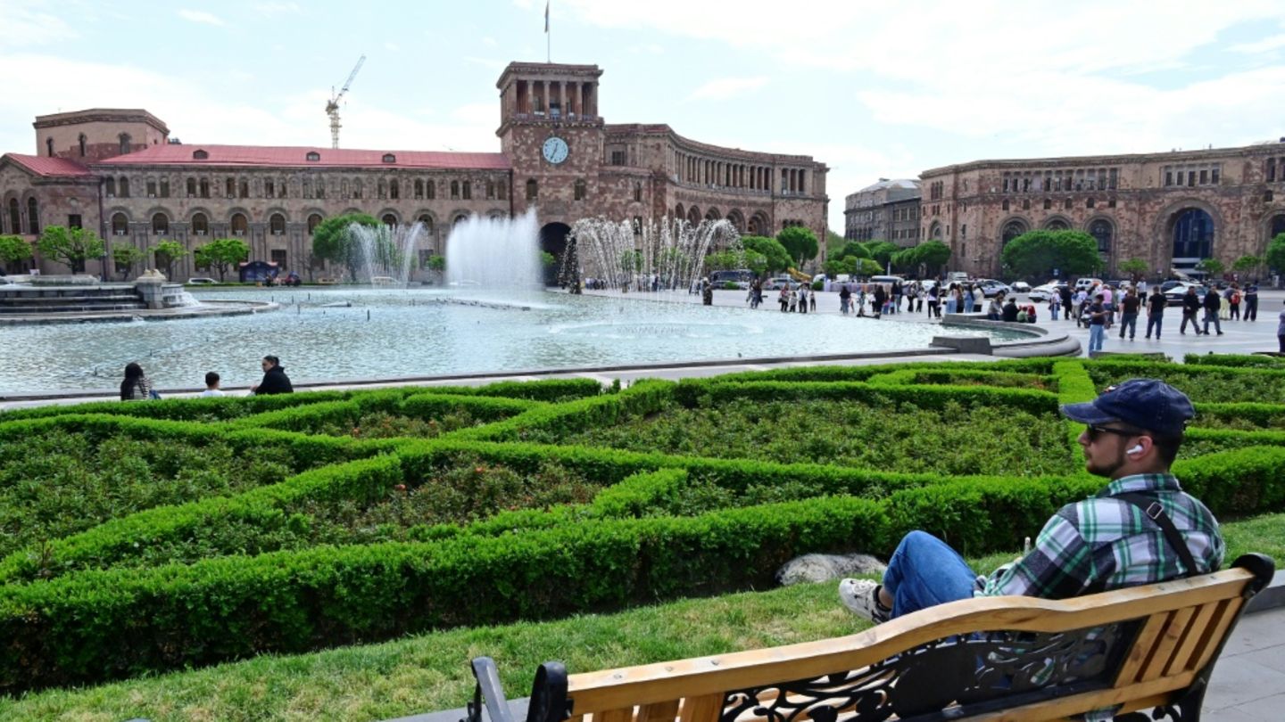 Platz der Republik in Eriwan am Samstag