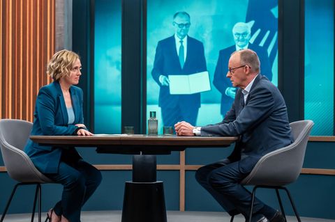 Caren Miosga und Friedrich Merz