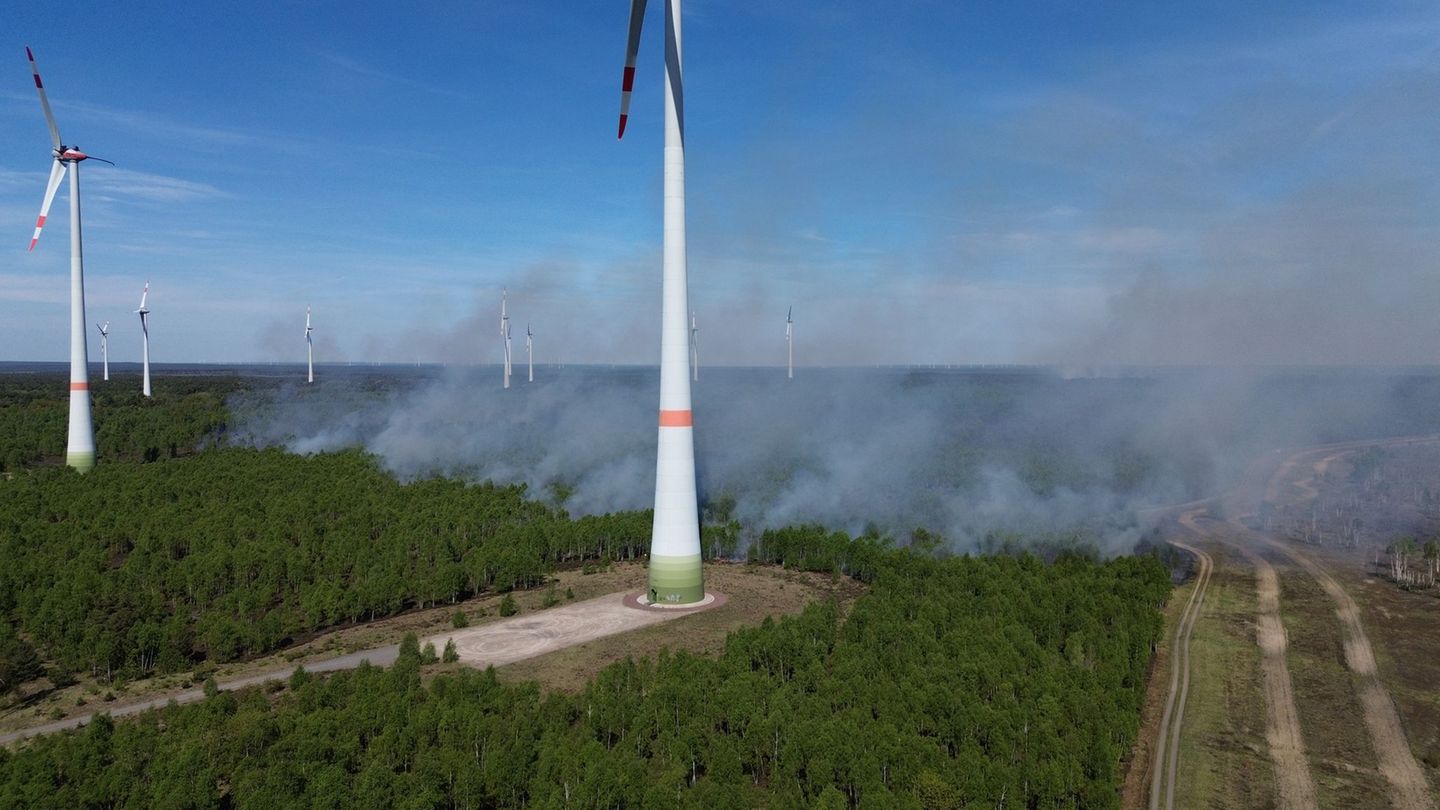 Rauchschwaden steigen aus dem brennenden Wald auf. (Archivbild) Foto: Manuel Genolet/dpa