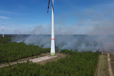 Rauchschwaden steigen aus dem brennenden Wald auf. (Archivbild) Foto: Manuel Genolet/dpa