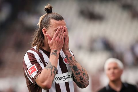 St. Paulis Jackson Irvine nach der Heim-Niederlage gegen Mainz 05. Foto: Christian Charisius/dpa