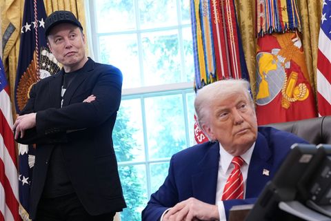 Mit US-Präsident Donald Trump (rechts) weiß Elon Musk einen mächtigen Mitstreiter an seiner Seite.