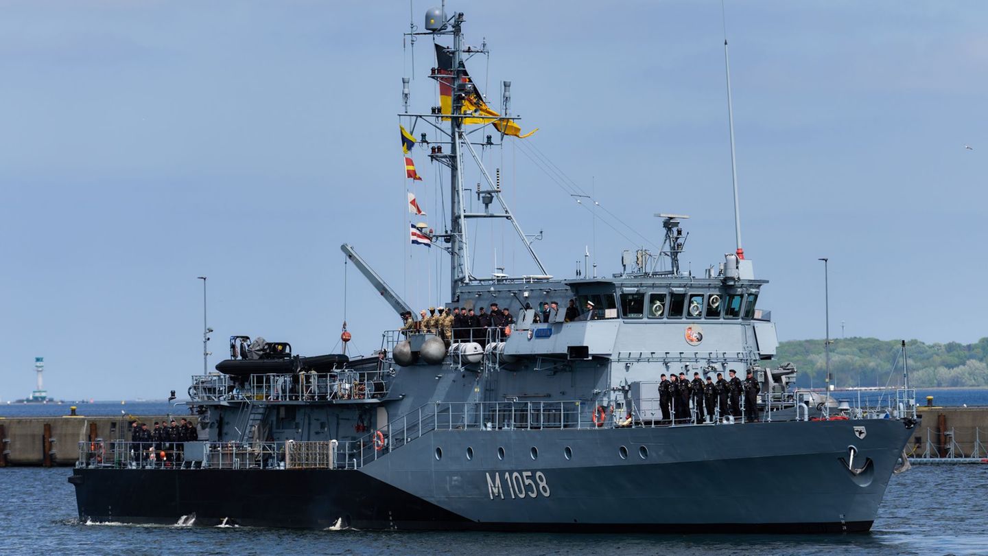 Die "Fulda" ist auf dem Weg ins Mittelmeer. Foto: Marcus Golejewski/dpa