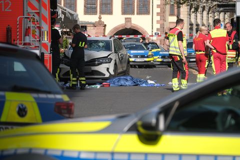 Der Ort der mutmaßlichen Amokfahrt in der Leipziger Innenstadt