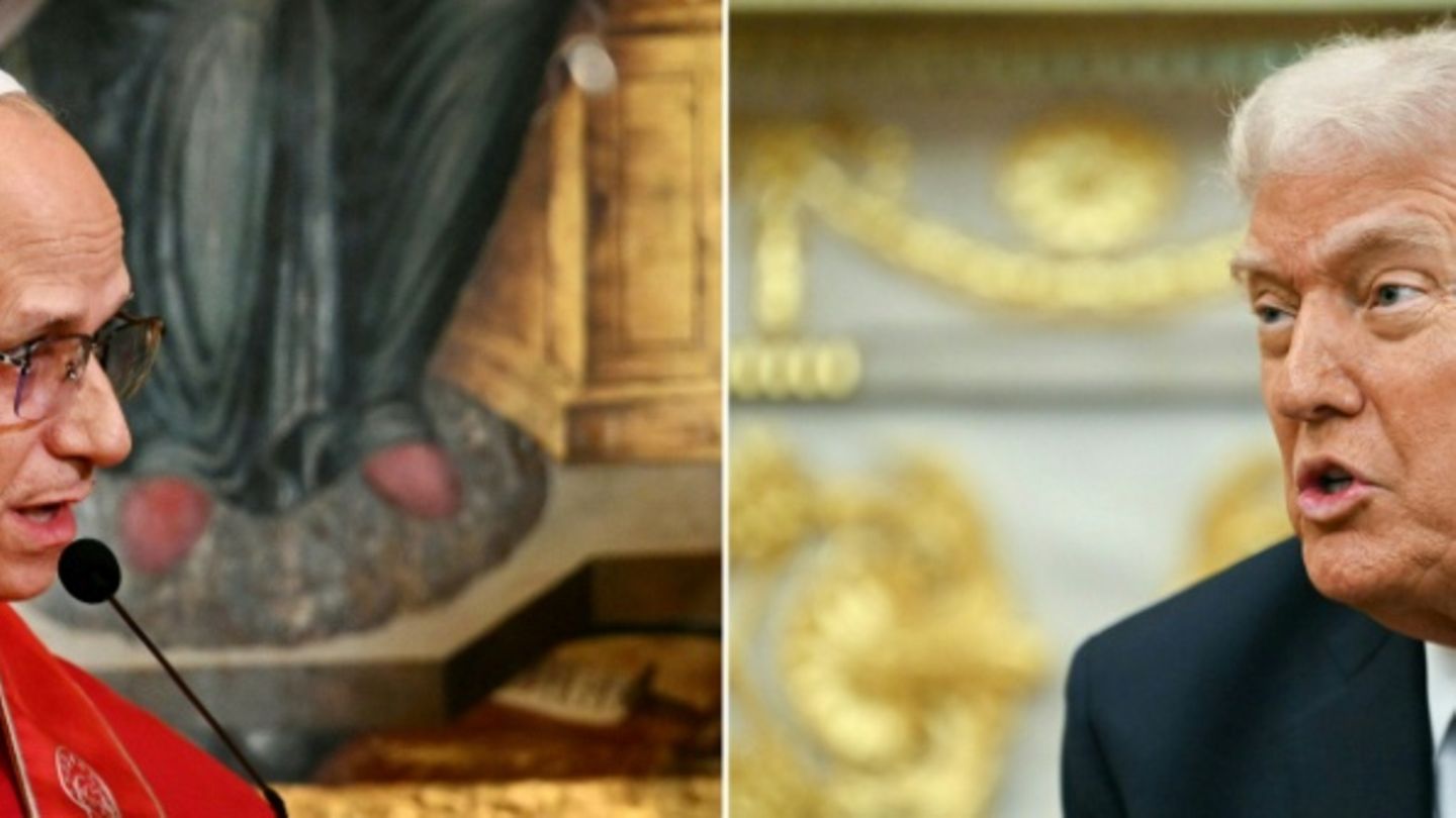 Papst Leo XIV. (l.) und Donald Trump
