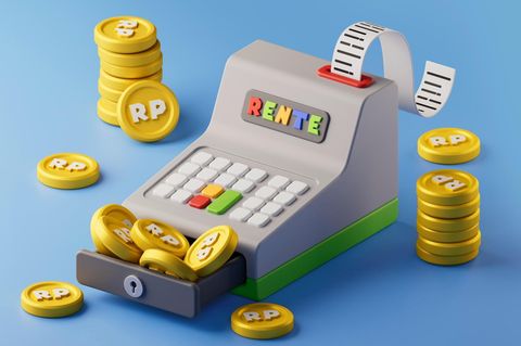 Illustration: Eine voll gefüllte Rentenkasse