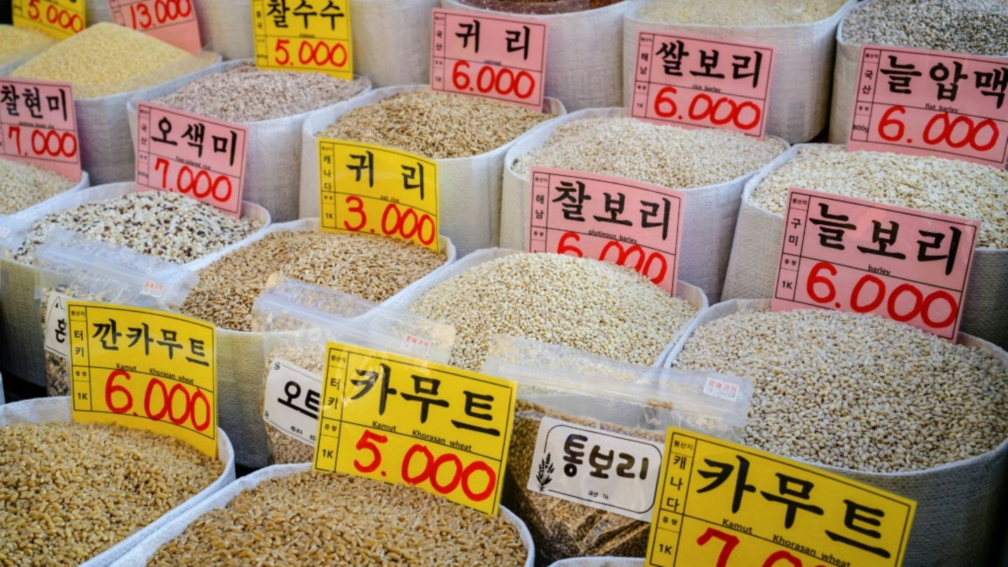 Reis auf Markt in Südkorea
