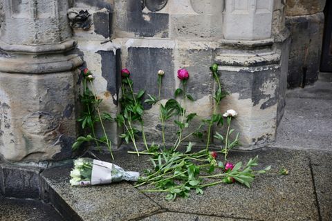 Blumen an Leipziger Thomaskirche