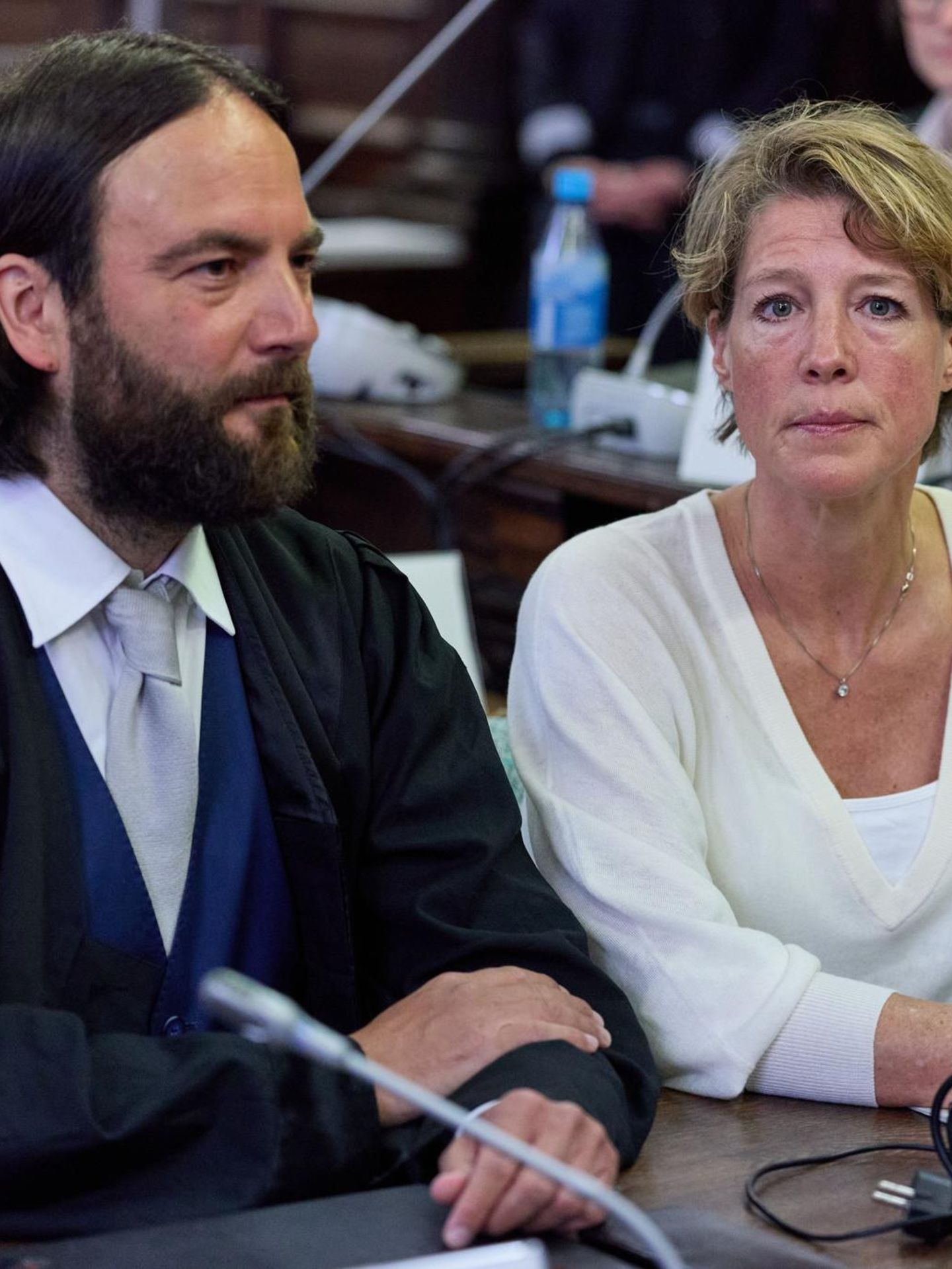 Christina Block und ihr Anwalt Ingo Bott im Landgericht Hamburg