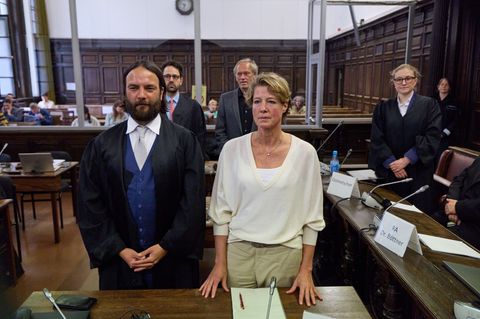 Christina Block ist eine von sieben Angeklagten im Prozess. Foto: Georg Wendt/dpa-Pool/dpa